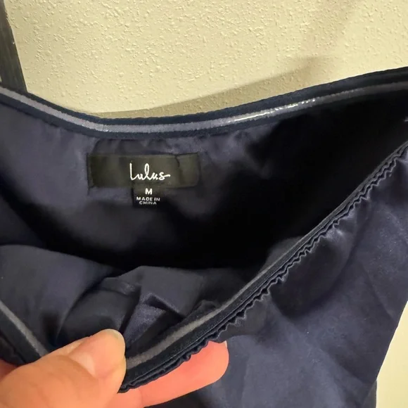 NWOT Lulu's One Shoulder Navy Dress - Picture 7 of 12